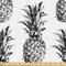 Ambesonne Pineapple Fabric by The Yard, Hand Drawn Tropical Theme Vintage Style Pineapple Fruit Pattern, Decorative Fabric for Upholstery and Home Accents, 10 Yards, Black Gray